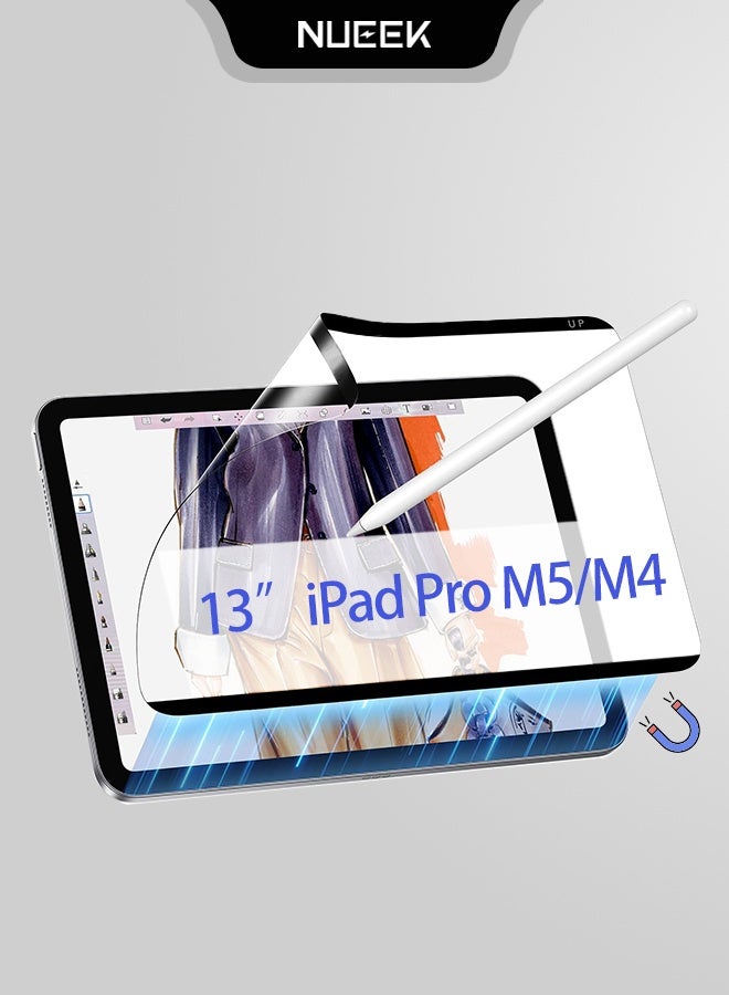 نُوِيق واقي شاشة مغناطيسي بملمس الورق لجهاز iPad Pro M5/M4 مقاس 13 بوصة (2025/2024)، للكتابة والرسم كما لو كنت تكتب على الورق، قابل للفصل وإعادة الاستخدام، متوافق مع واقي الشاشة المقوى، مضاد للتوهج - Image 1